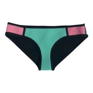 EBuddy bikini swim‎ bottoms neoprene aqua green and pink Size Small